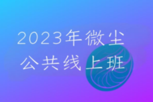 2023年微尘公共线上班